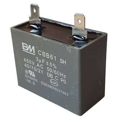 CBB61 Motor Fan Start Capacitor 3uF 450V Single Connectors UK Seller–ref:xm986 • £3.40