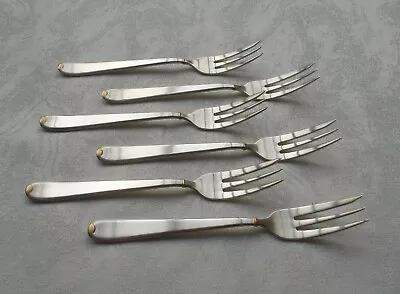 £346.99 • Buy Rare Wilkens Gala Set 6 Cake Forks IN 925er Sterling Silver Ornament Gold Plated