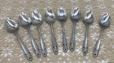 Gorham Stainless Flatware Pierced Baroque 8 Teaspoons LOVELY VINTAGE PIECES • $23.95