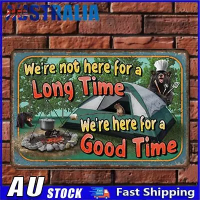 Vintage Metal Plate Camping Rectangular Iron Painting Wall Art Decor 40x30cm * • $14.49