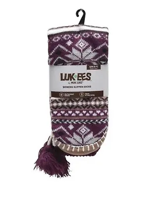 Muk Luks Lukees Slipper Socks L/XL Large  Fits Sizes 8 - 10 NWT • $11.49