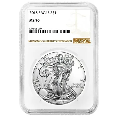 2015 $1 Silver Eagle NGC MS70 Brown Label • $59.95