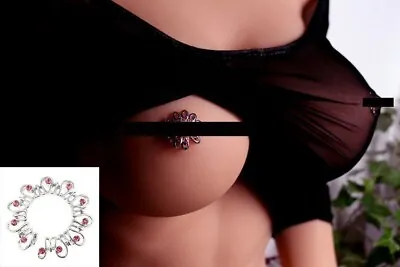 £3.99 • Buy 1 Pair Sun Flower Floral Non Piercing Clip On Nipple Ring W/ Tribal Hearts