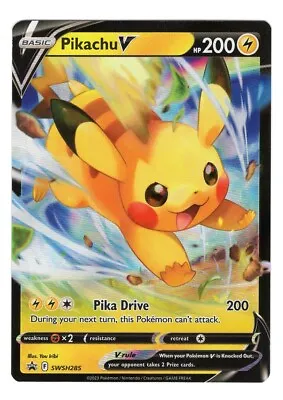 Pokémon TCG Pikachu V SWSH285 Black Star Promo Ultra Holo Rare Card NM • $1.89