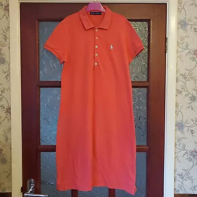 Ralph Lauren Polo Shirt Dress Pink Womens Medium Excellent Condition • £19.99