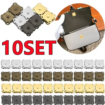 10/5/1 Sets Magnetic Snap Purse Handbag Clasp Closure Metal Button DIY Bag Craft • $5.08