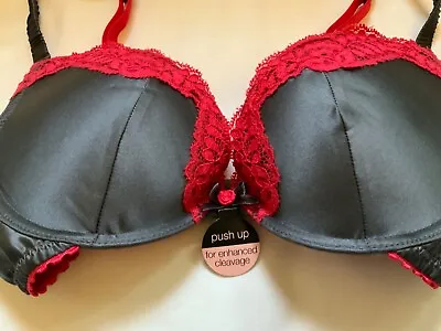 New Marks And Spencer Ceriso Push Up Bra With Silk Size Uk 30d • £12