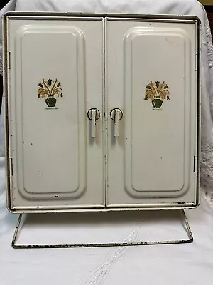 Vintage Adorable Compact Vintage Metal Medicine Cabnet 2 Shelf And Towel Holder • $175