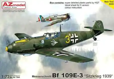 1/72 WW2 Fighter : Messerschmitt Bf-109E-3  1939  [Germany] #7665 : AZ MODELS • $17.34