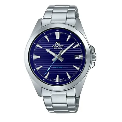 Casio Edifice Analogue 100m Blue Dial Stainless Steel Band • $180