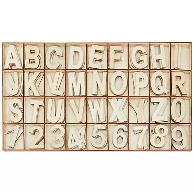 $14.99 • Buy 144 Pieces Wooden Letters Cutout Alphabet, Numbers With Wood Tray For DIY, 2 In
