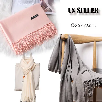 $8.45 • Buy Mens Womens Oversize Solid Scarf 100% Cashmere Scotland Wool Blanket Shawl Wrap