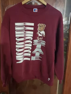 Vtg 90s Y2k Mississippi State Bulldogs Walkin Bully Russell At Sweatshirt XL MSU • $29.99