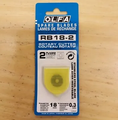 Olfa Rotary Cutter Blades 18mm Pack Of 2 • £3.97