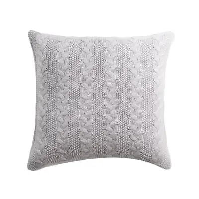 Allied Home Decorative Throw Pillow Acrylic Light Gray Cable Knit 20 In X 20 In • £54.88