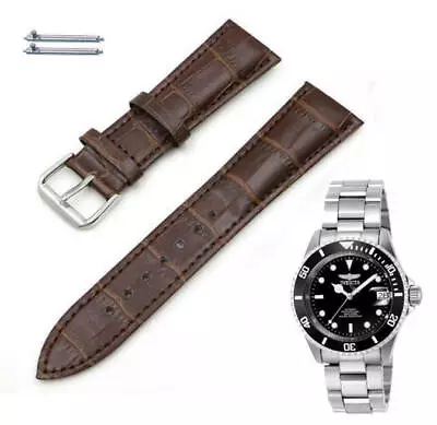 Brown Croco Leather Watch Band Strap Fits Invicta Pro Diver 9937 9937OB 1041 • $20.15