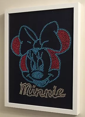 Minnie Mouse  Bling Diamonte Rhinestones Picture Deep Box Frame A3 Size • £34.95