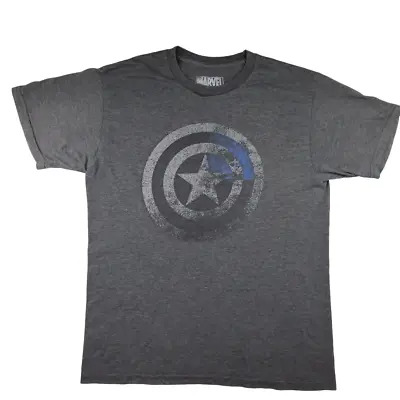 Official Marvel Captain America Shield T Shirt Size M Grey Graphic Tee • £8.99