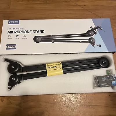 Aokeo Microphone Stand Desk Adjustable Heavy Table Mic Stand Arm Boom • £43.37