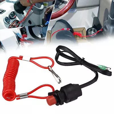 Universal Boat Outboard Engine Motor Kill Stop Switch & Safety Tether Lanyard • $17.17