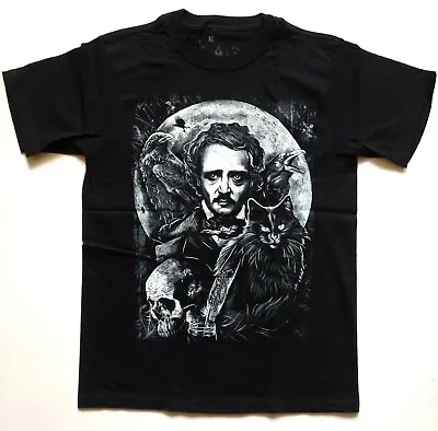 EDGAR ALLAN POE T-Shirt Gothic Writer Raven Black Cat Annabel Lee Goth Dark • $19.99