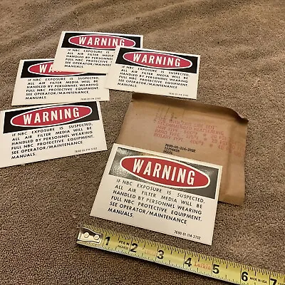 5 Original NBC Military Nuclear Chemical Biological Warrning Vehicle Truck Decal • $10