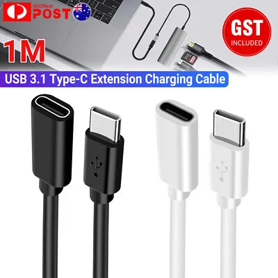 $6.85 • Buy USB 3.1 USB-C Male To Female Cord Lead 1M Type-C Extension Charging Cable