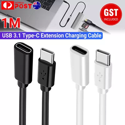 USB 3.1 USB-C Male To Female Cord Lead 1M Type-C Extension Charging Cable • $6.86