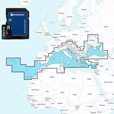 2024 Navionics+ Plus MicroSD+SD Chart Card Maps MSD Mediterranean And Black Sea • £54