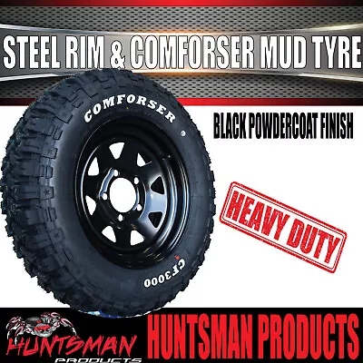 13x4.5 HT Holden Black Trailer Steel Wheel Rim & 165/80R13 LT Comforser Mud Tyre • $130