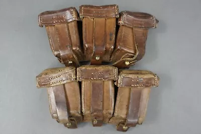 Original Turkish Leather 98k Ammo Pouches Similar To German WWI   (Lot Of 2) • $27.95