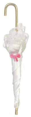 Dolls House Ladies White Victorian Umbrella Parasol Miniature Hall Accessory • £7.19