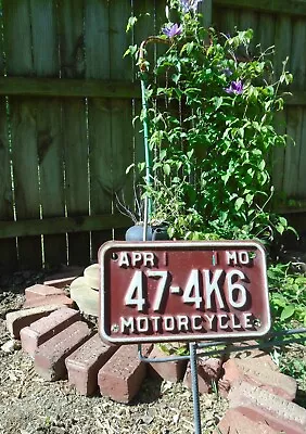 Missouri 1980 Motorcycle License Plate # 47-4K6 Embossed • $49.99