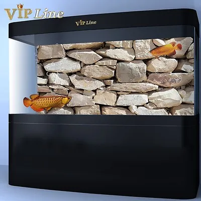 $13.99 • Buy Aquarium Background Poster Rock Stone PVC Fish Tank Decorations Landscape