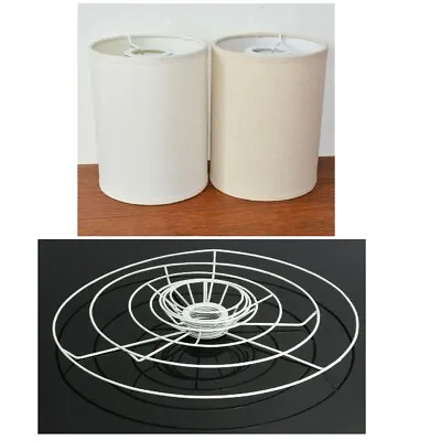 £2.87 • Buy Circular Lampshade Kit 9.5-40cm Dia.+ E27 To E14 Adater Frame Light Shade DIY