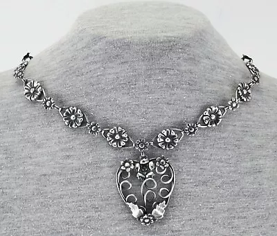 Vintage Art Nouveau Sterling Silver Choker Necklace Signed Sterling By LeGro • $74.99