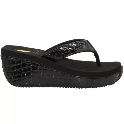 Volatile Frappachino Croc Platform  Womens Black Casual Sandals PV103-002 • $44.99