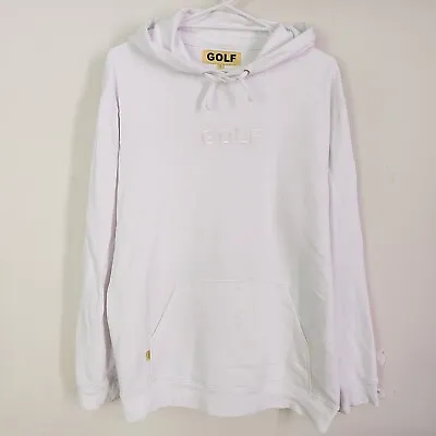 GOLF WANG Tyler The Creator White Embroidered Spellout Logo Hoodie - Size Large • $105