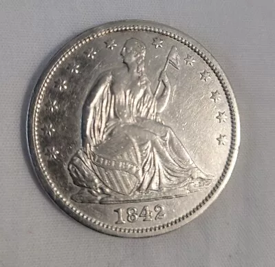1842 50c Seated Liberty Half Dollar Uncirculated!   • $275