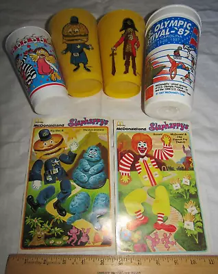 McDonald Restaurant VTG 6 Lot Plastic Cups US Olympic NC 1987 Cup Slaphappys • $21.95