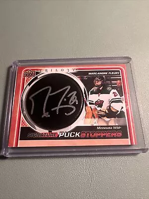 22/23 UD Trilogy Marc-Andre Fleury Signature Puck Stoppers Silver Auto-Wild • $30