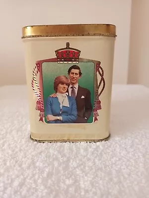 Commemorative Tin Tea Caddy Wedding Of Charles And Diana 1981 • £15