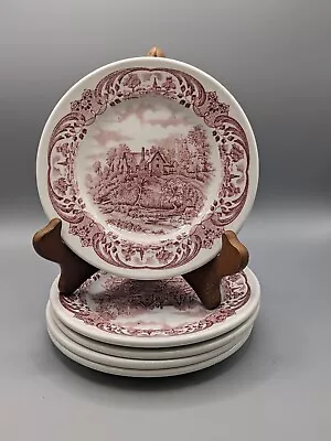 W.H.Grindley 5x  Scenes After Constable Side Plate 6  Glebe Farm Pink & White • £19.90