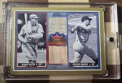2002 Fleer Fall Classics Babe Ruth Roger Maris DUAL Yankees Jersey Bat SP • $399.99