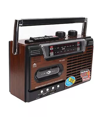 Tape Cassette Player Recorder Classic 80s Style Portable Boombox SW1 SW2 AM ... • $94.16