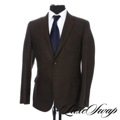 $9.99 • Buy Gucci Made In Italy 100% CASHMERE Cigar Brown Flannel Twill 3 Patch Jacket 50 NR
