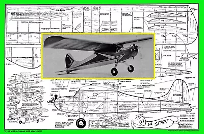Model Airplane Plans (RC): Consolidated LI'L SPIRIT 36  For .020-.049 Or EP • $14