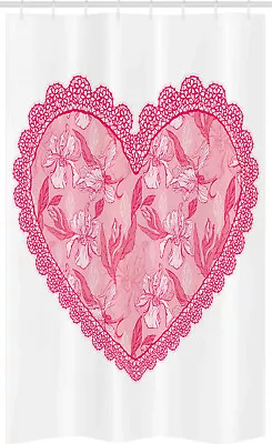 Valentine Stall Shower Curtain Lace Heart With Flora • £17.99