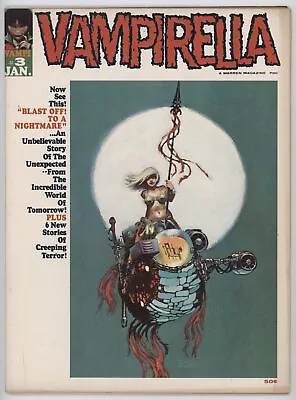Vampirella 3 Warren 1970 VG FN Vaughn Bode GGA Magazine • $165