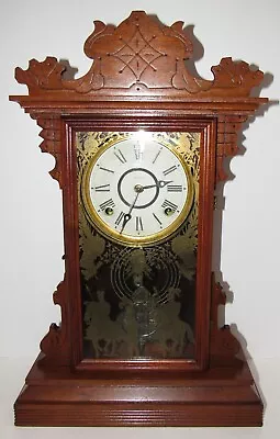 Antique E.N. Welch Kitchen Mantel Clock 8-Day Time/Strike Key-wind • $225